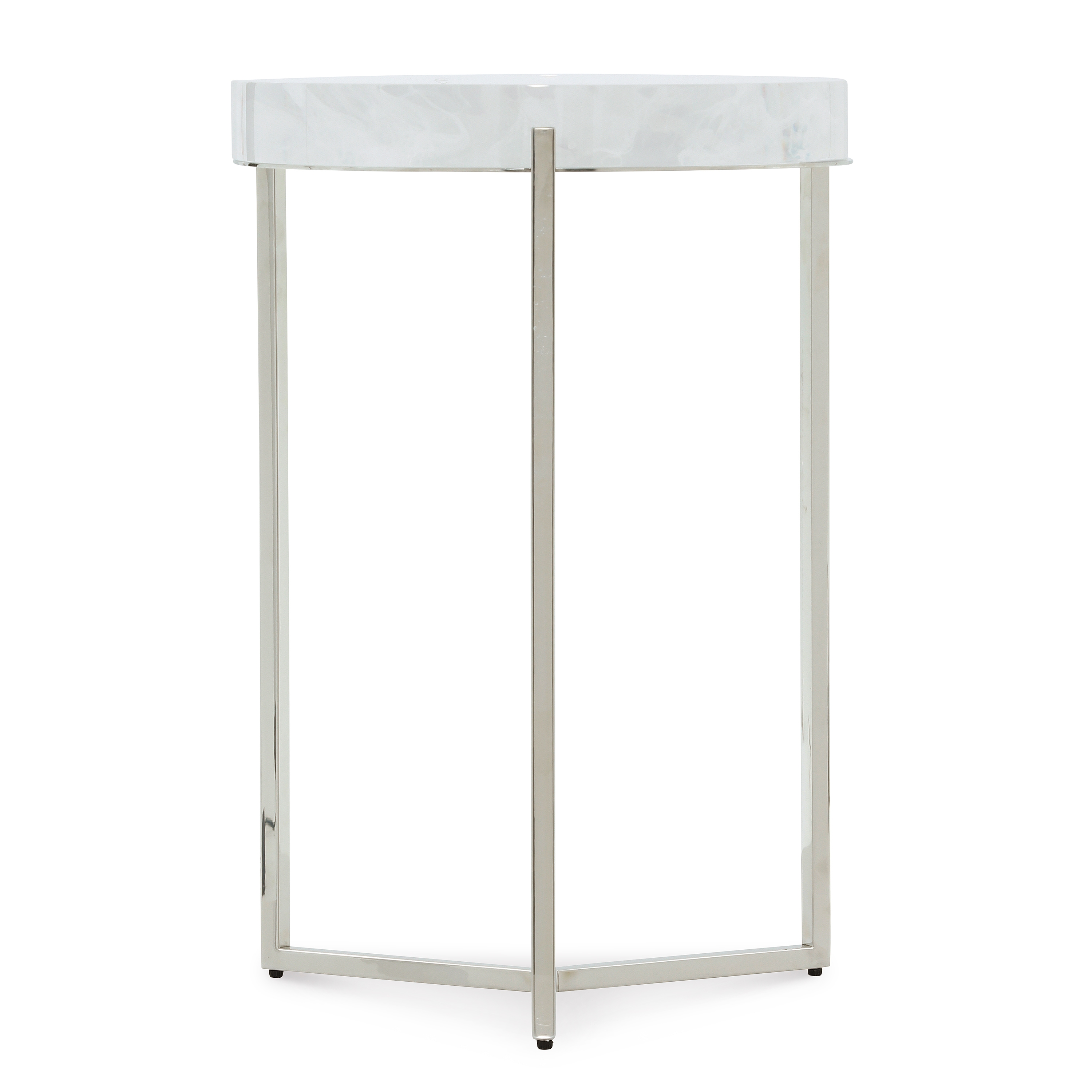 Y-Trestle Stainless Steel Side Table