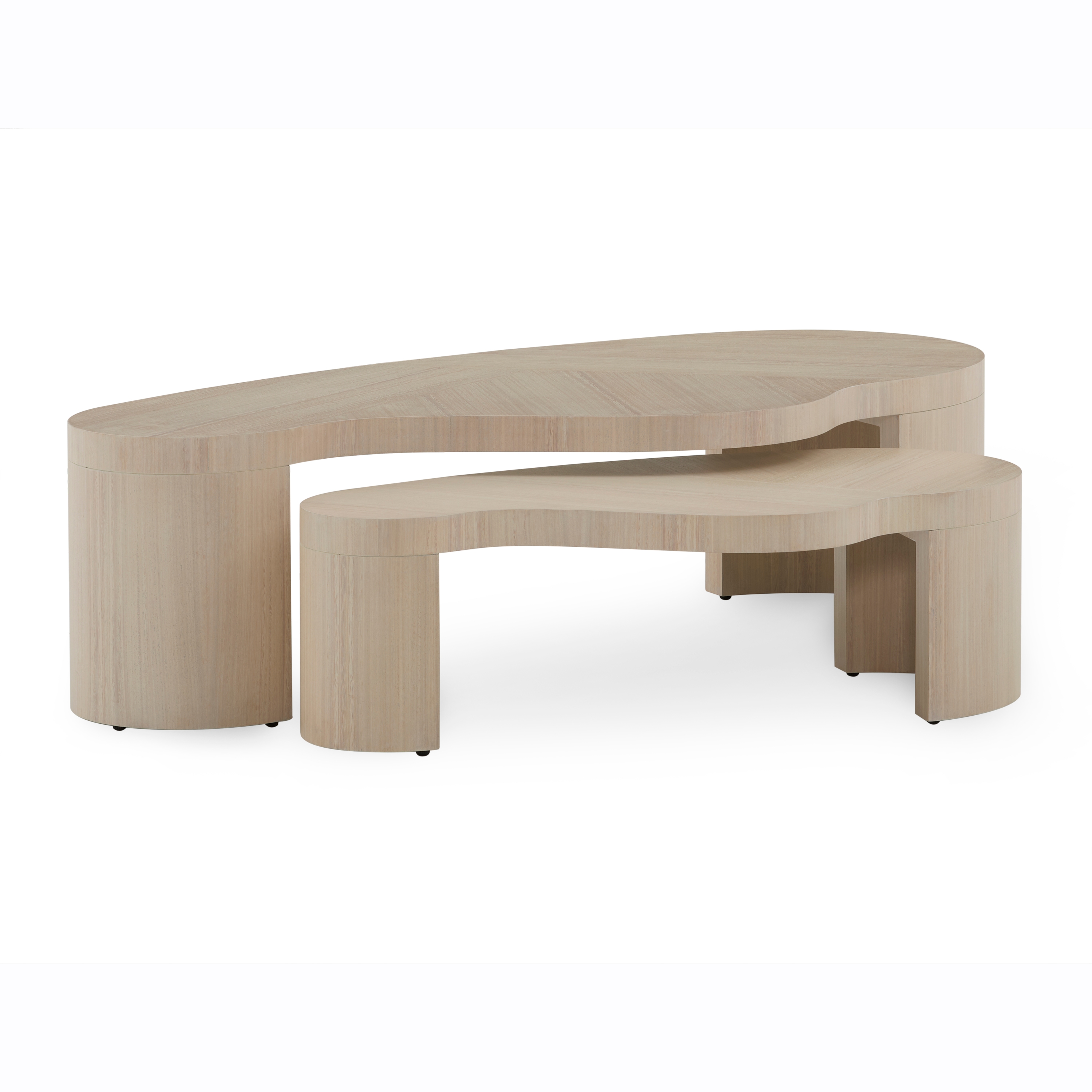 Wooden Ovate Nesting Cocktail Tables