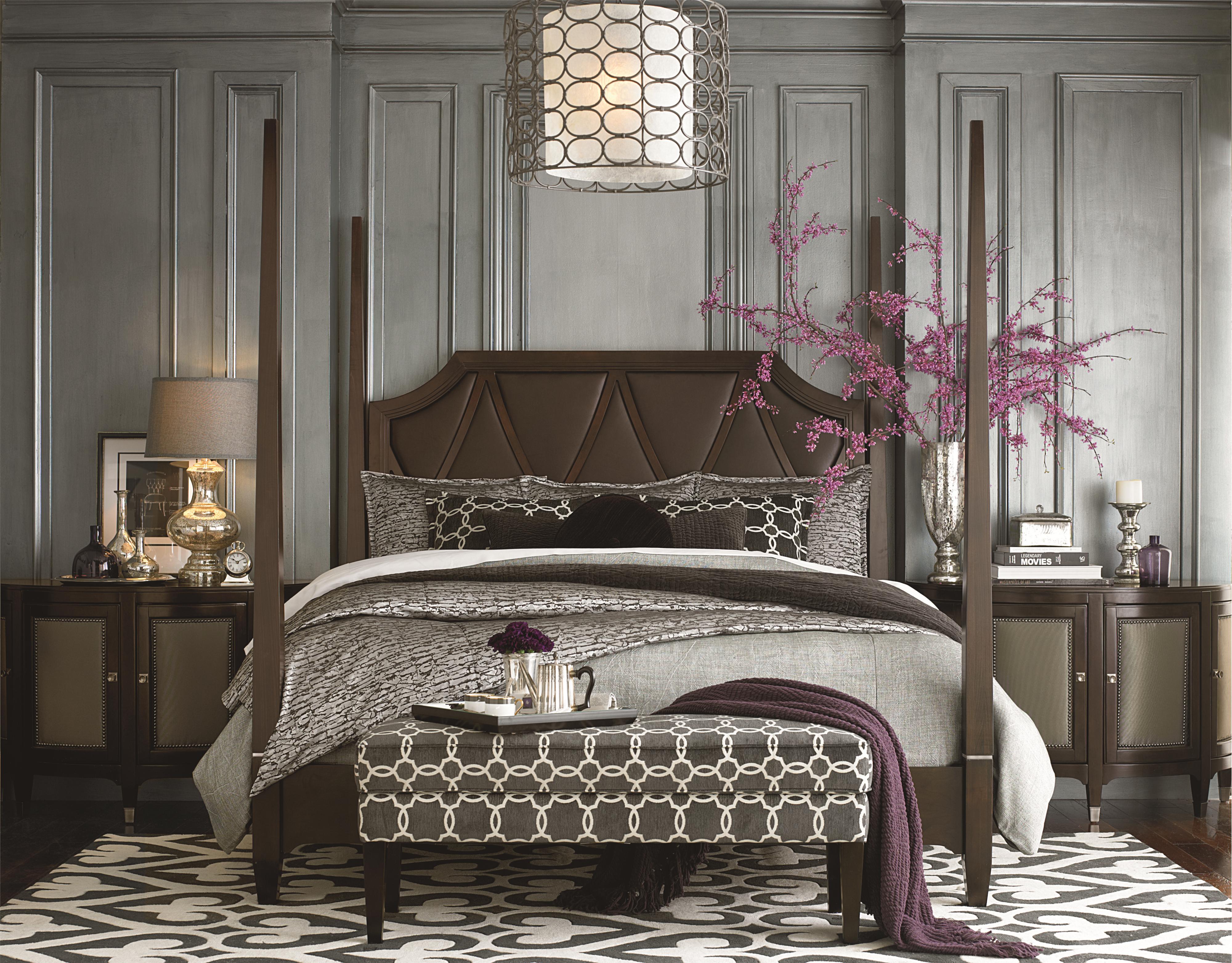 Bassett Cosmopolitan Transitional Round Dining Table with Tapered