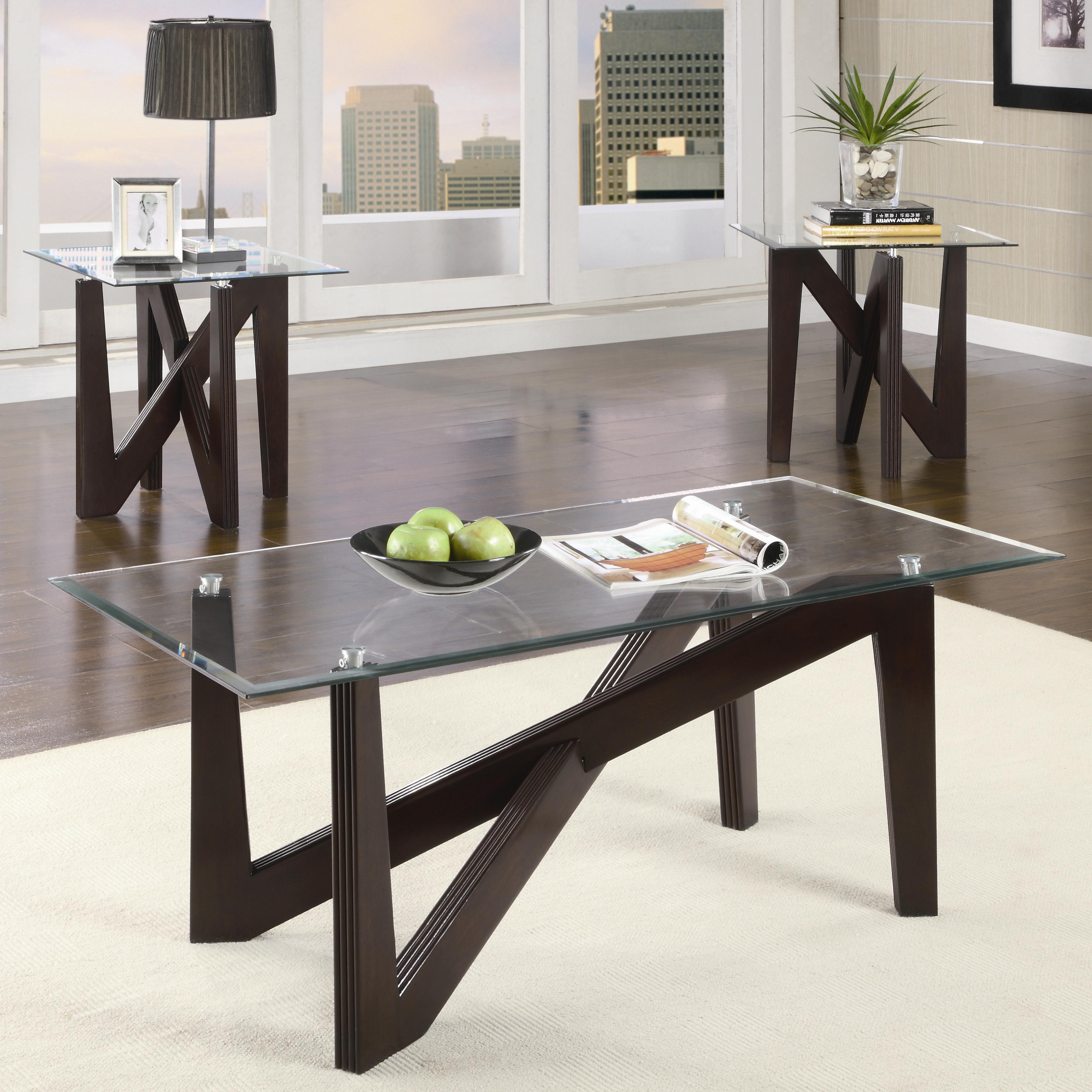 Occasional Table Sets 3 Piece Table Sets By Coaster Pedigo Furniture Coaster Occasional Table Sets Dealer