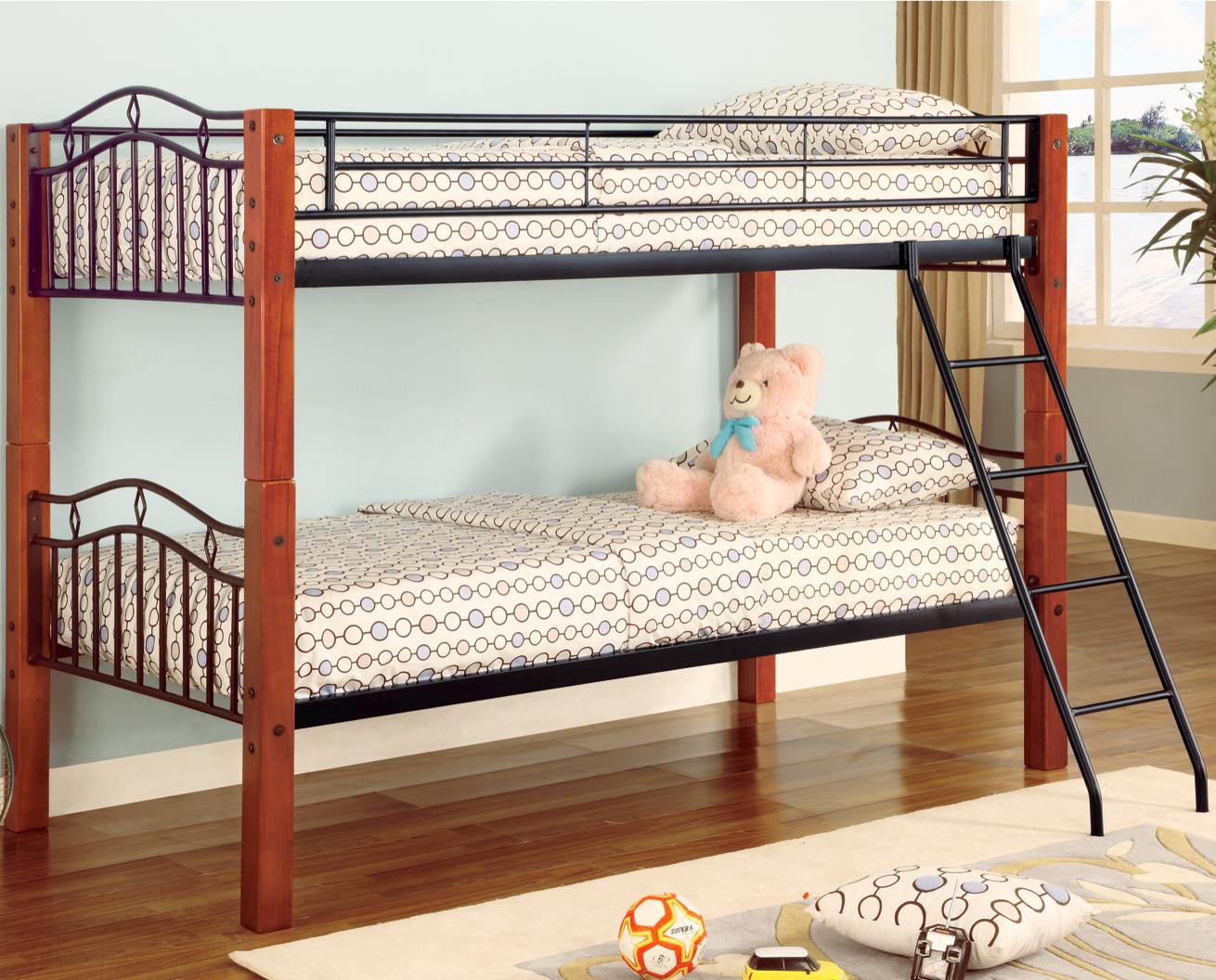 Coaster Haskell Metal And Wood Casual Twin Over Bunk Bed A1 Coaster Haskell Metal And Wood Casual Twin Over Bunk Bed A1 Furniture Mattress Beds
