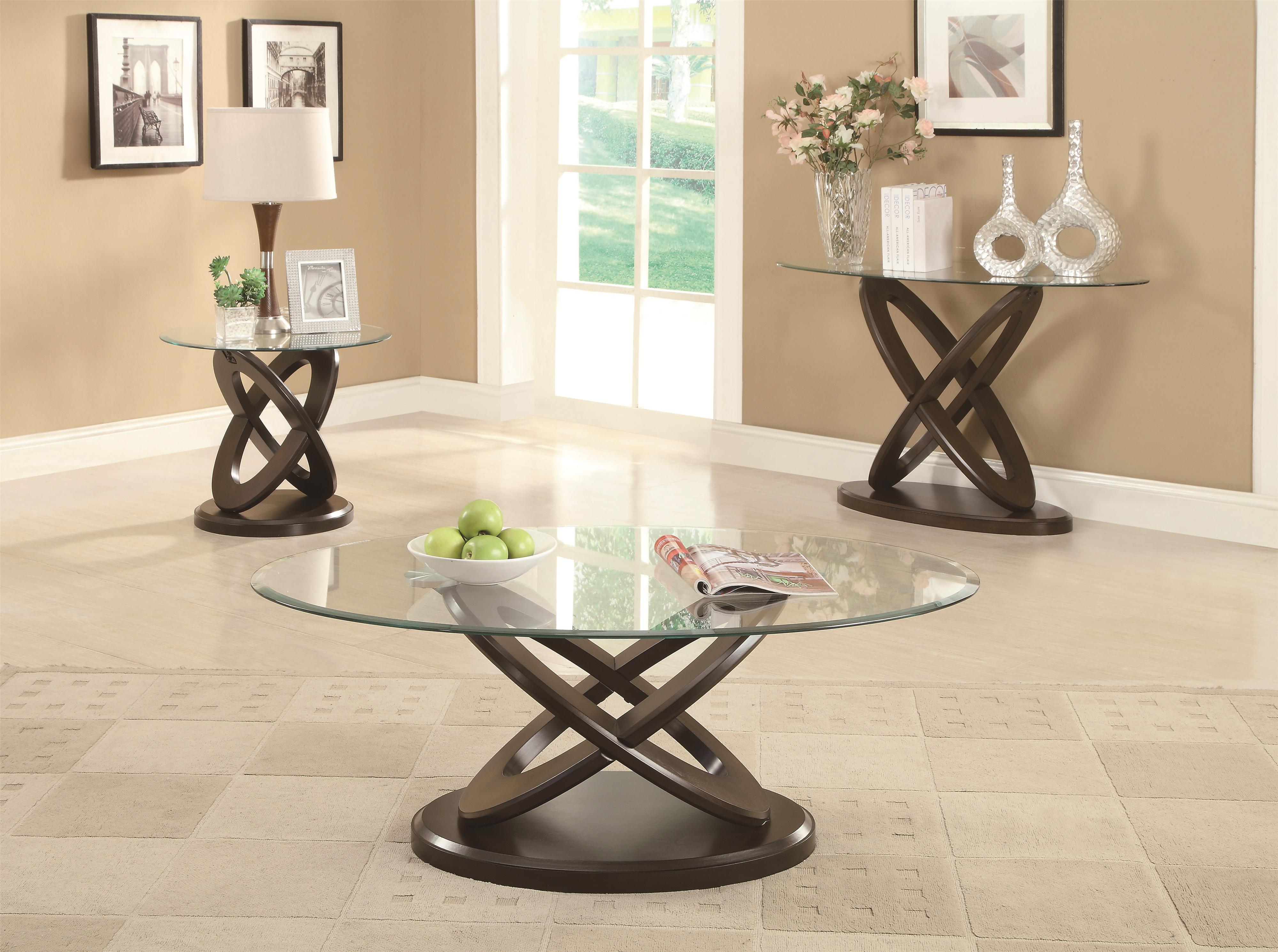 Glass Top Intersecting Ring Coffee Table - Occasional Group by ... Glass Top Intersecting Ring Coffee Table - Occasional Group by ...