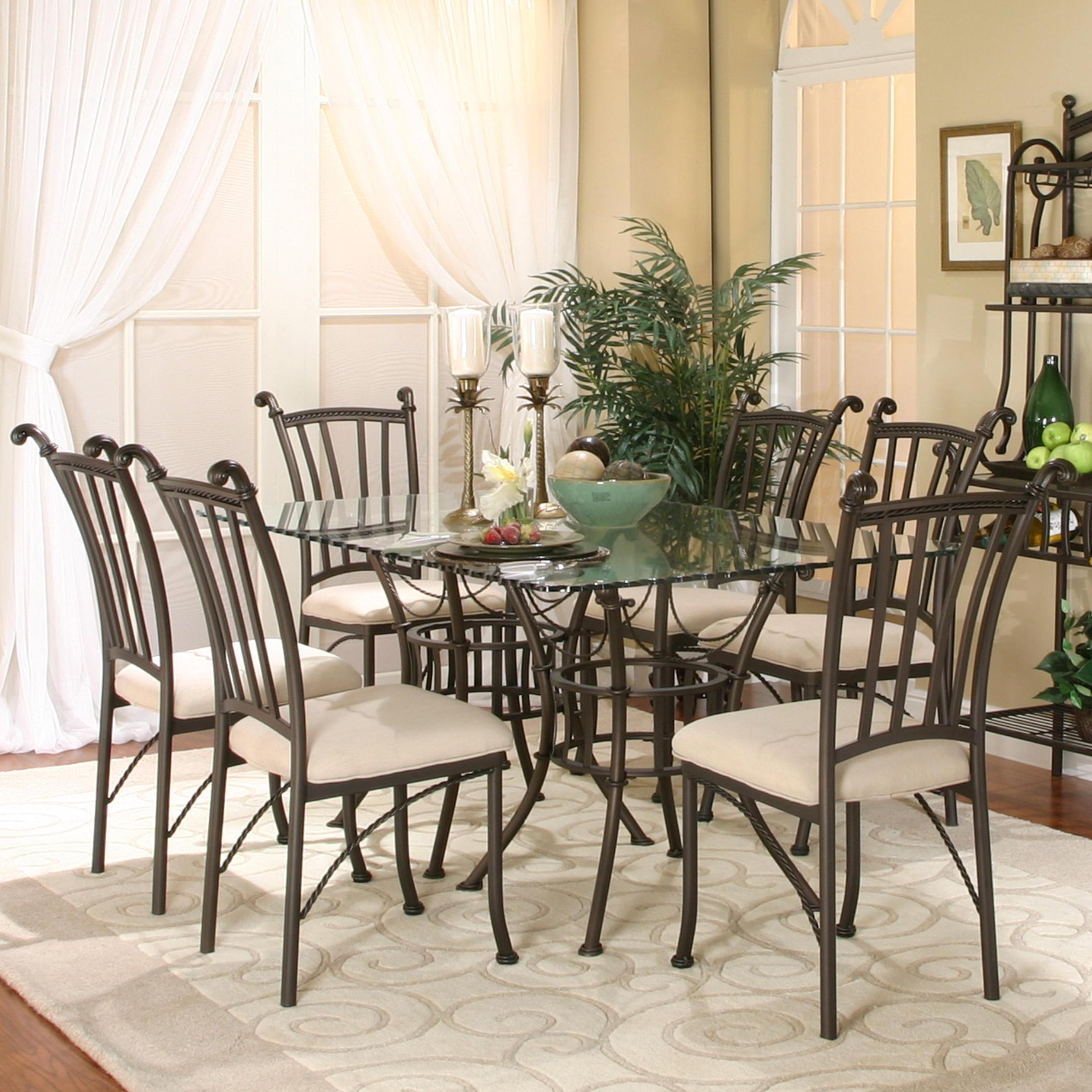 cramco, inc denali 7 piece rectangular glass table with chairs cramco, inc denali 7 piece rectangular glass table with chairs