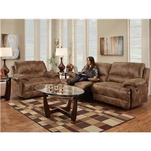 Franklin Caswell Chair and a Half Recliner with Casual Style