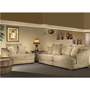 Fairmont Designs Cooper Minx Mocha Stationary Sofa with ...