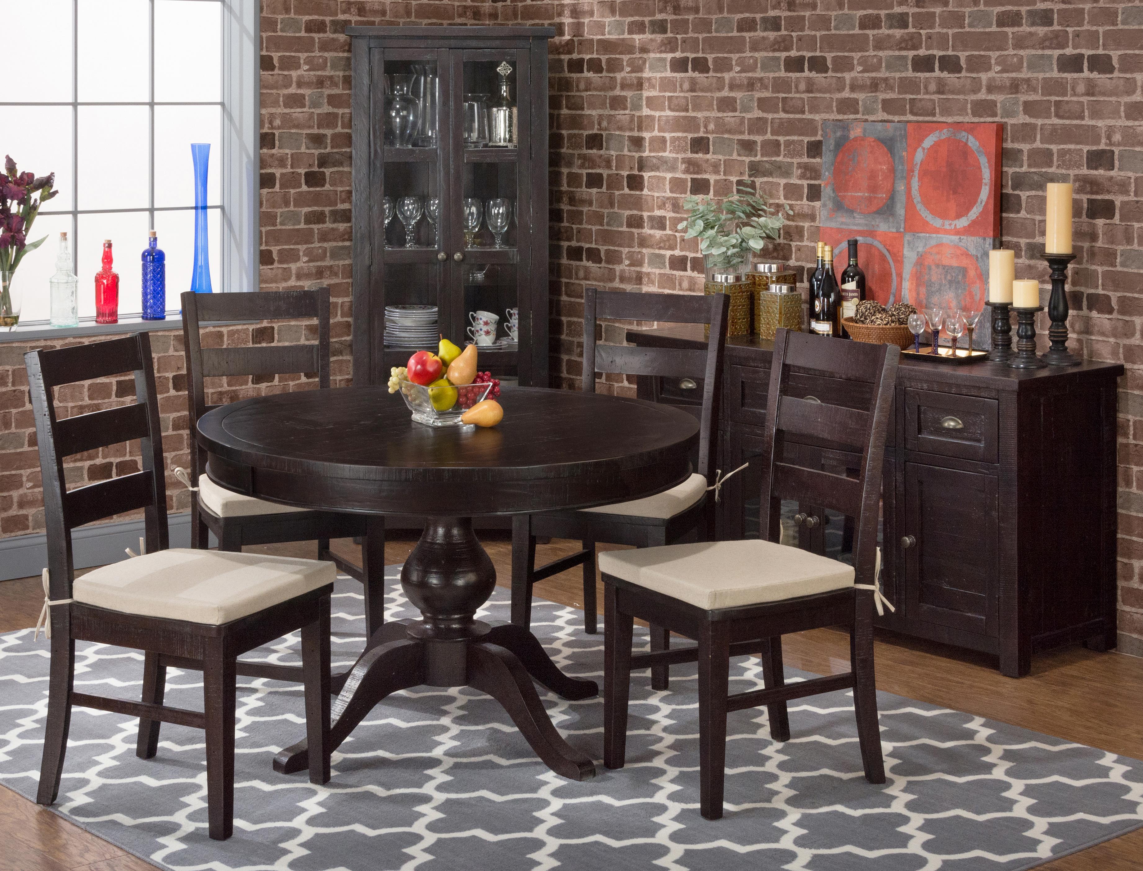 Hillside Pine Round to Oval Pedestal Dining Table