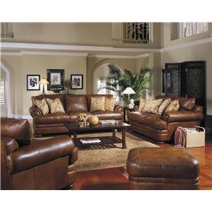 Klaussner Montezuma Leather Sofa With Rolled Arms Wayside Klaussner Montezuma Leather Sofa With Rolled Arms