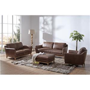 Urban Evolution Baker Stationary Leather Living Room Group