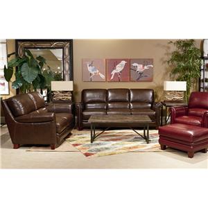 La Z Boy Julius Leather Sofa With Bustle Back And Rolled Arms La Z Boy Julius Leather Sofa With Bustle Back And Rolled Arms