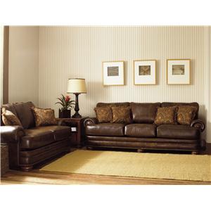 Lane Stanton Stationary Loveseat With Nailhead Trim Westrich Lane Stanton Stationary Living Room Group