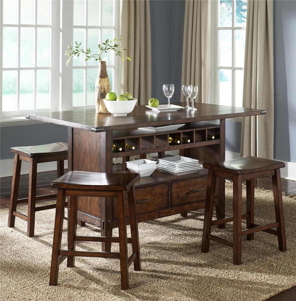 Liberty Furniture Cabin Fever Center Island Pub Table With 4 Liberty Furniture Cabin Fever Center Island Table With 4 Stools Item Number 121
