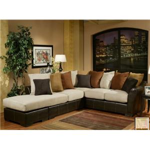Michael Nicholas Sunset Fabric Faux Leather Sectional Michael Nicholas Sunset Fabric Faux Leather Sectional