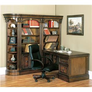 Large Bookcase Display Wall With Two Way Access Peninsula Desk Parker House Huntington Large Bookcase Display Wall With Two Way Access Peninsula Desk
