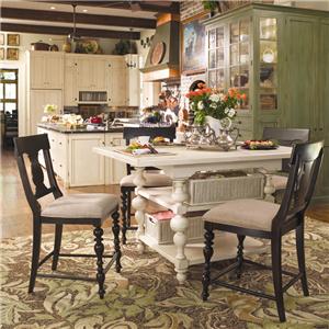 Universal Home Gathering Table Set w/ 4 Counter Chairs