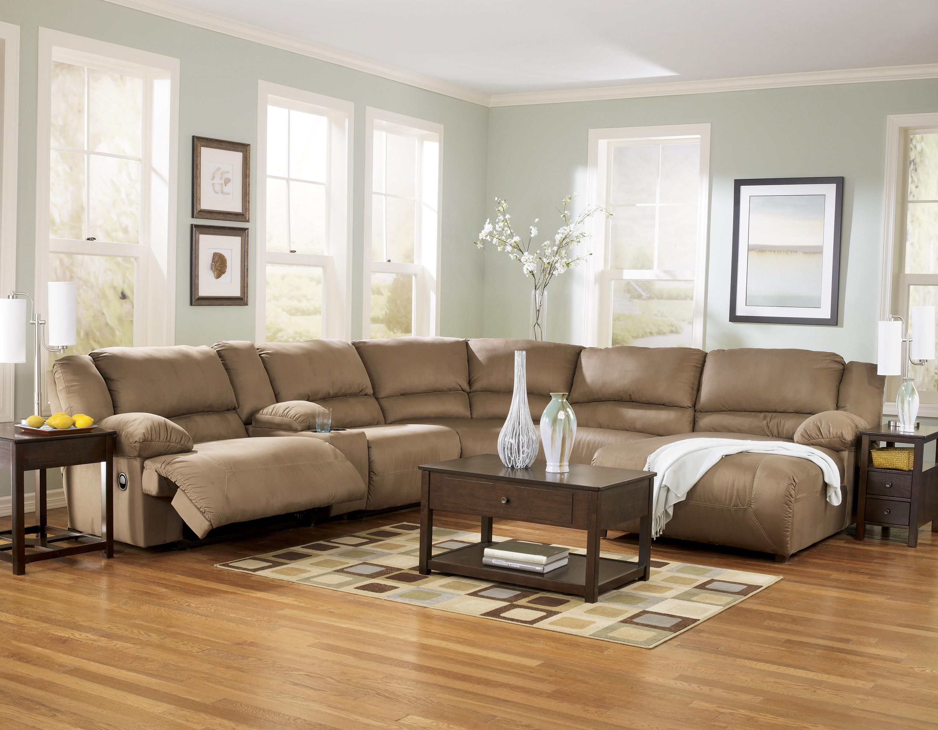 Signature Design By Ashley Hogan Mocha 6 Piece Sectional Sofa Signature Design By Ashley Hogan Mocha 6 Piece Sectional Sofa Group Northeast Factory Direct Reclining Cleveland Eastlake Westlake