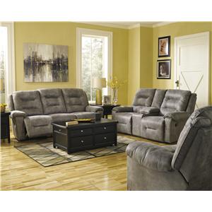 Signature Design by Ashley Rotation - Smoke Reclining Living Room Group