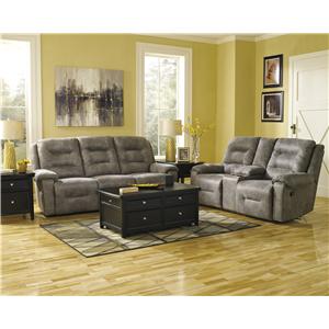 Signature Design by Ashley Rotation - Smoke Reclining Living Room Group