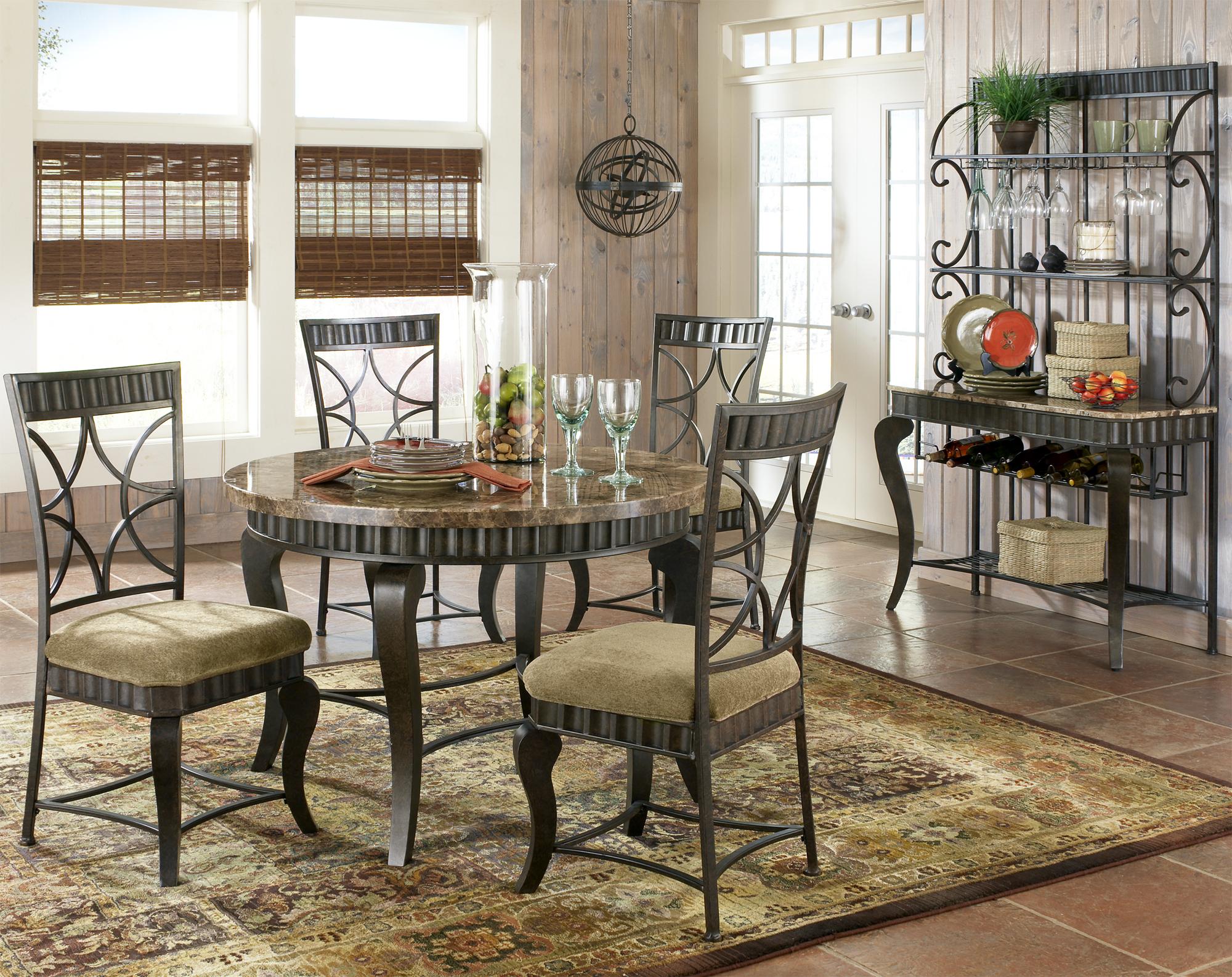 Steve Silver Hamlyn 5 Piece Faux Marble Top Dining Table Set ... Steve Silver Hamlyn 5 Piece Faux Marble Top Dining Table Set ...