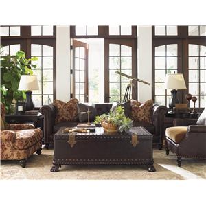 Tommy Bahama Home Island Traditions Manchester Chesterfield Style Tommy Bahama Home Island Traditions Manchester Chesterfield Style Sofa With On Tufting And Brown Leather