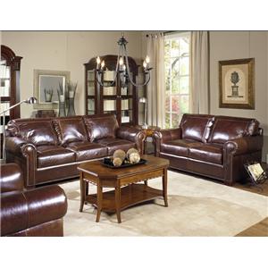 USA Premium Leather 4955 Stationary Living Room Group