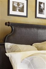 Woven cane detail headboard