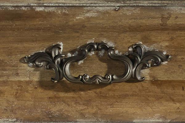 Custom-Designed, Generously Scaled Burnished Bronze Drawer Pulls on Drawers