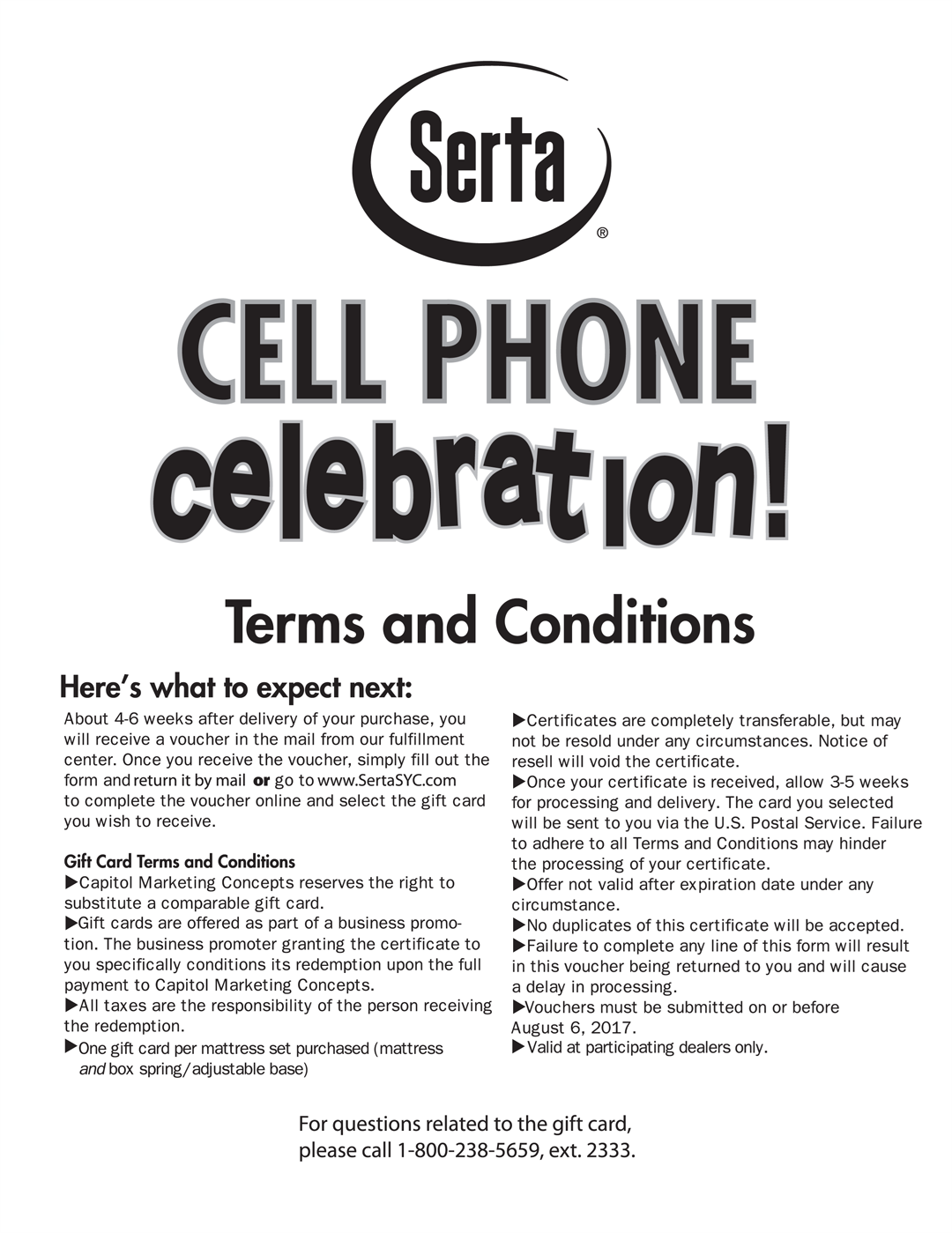 Serta Cell Phone Promotion