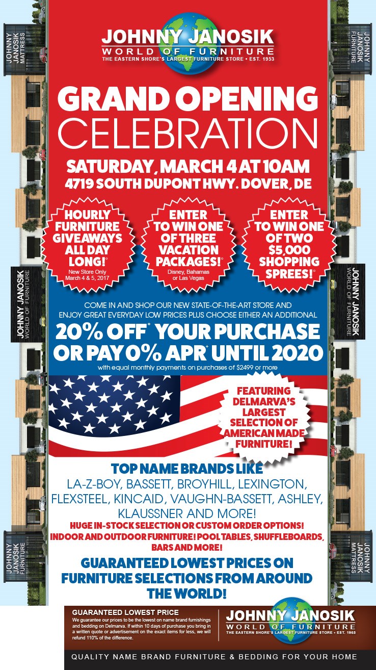 Furniture Deals Johnny Janosik Delaware, Maryland, Virginia, Delmarva Furniture Store