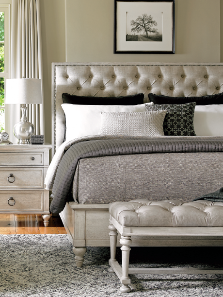 SAVE $1583 Lexington Sag Harbor King Bedroom Set, Bed, Dresser, Mirror, Night Stand - Only one set available