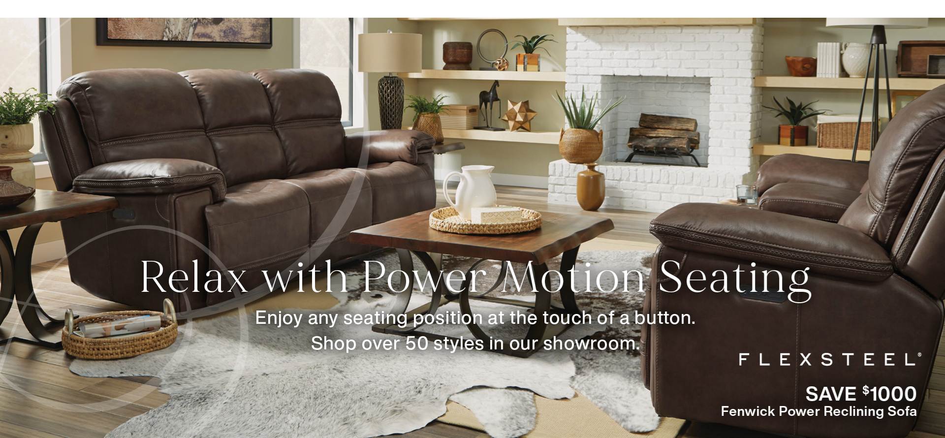 Relax with power motion seating.