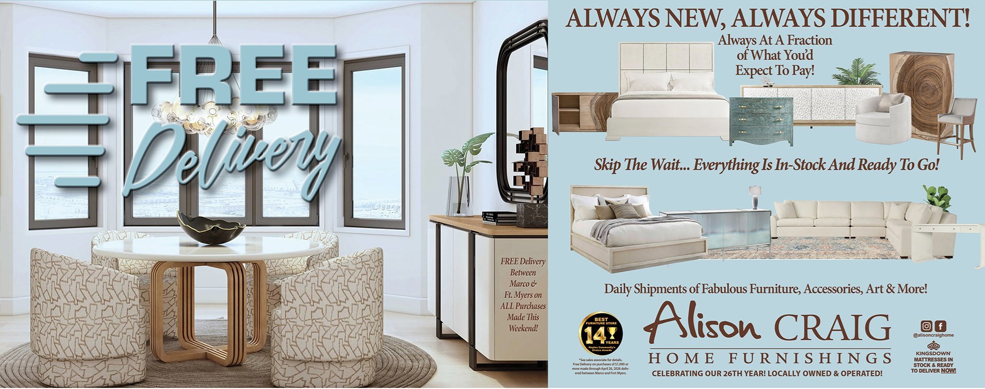 FREE Delivery Through Tis Weekend