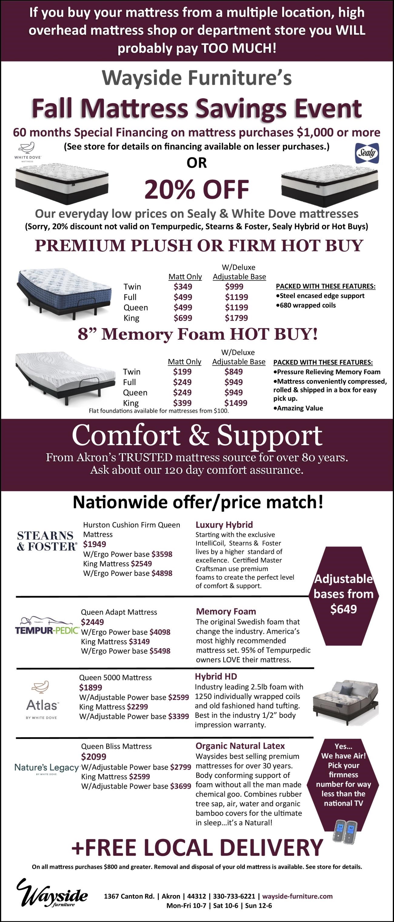Furniture Deals Wayside Furniture Mattress Akron Cleveland