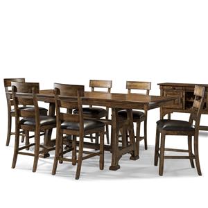 AAmerica Ozark 7 Piece Trestle Pub Table and Stool Set
