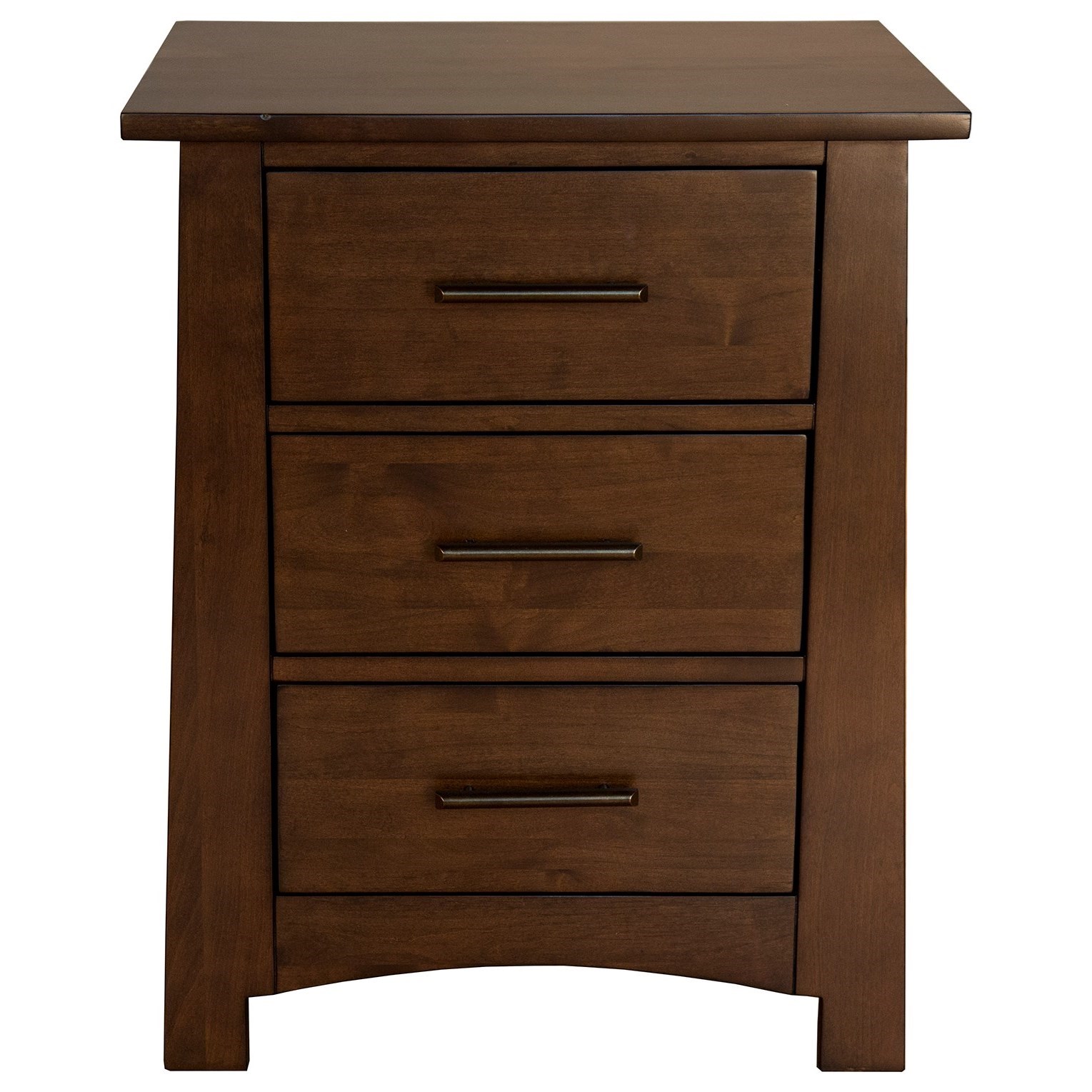 Aamerica Sodo Three Drawer Nightstand With Usb Charging Ports Wayside Furniture Nightstands