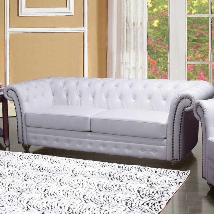 Acme Furniture Camden Traditional Tufted Sofa With Rolled Back And 2 Seater Stationary Sofa