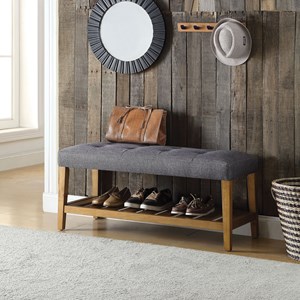 Acme Furniture Del Sol Phoenix Glendale Tempe Upholstered Bench With Shelf