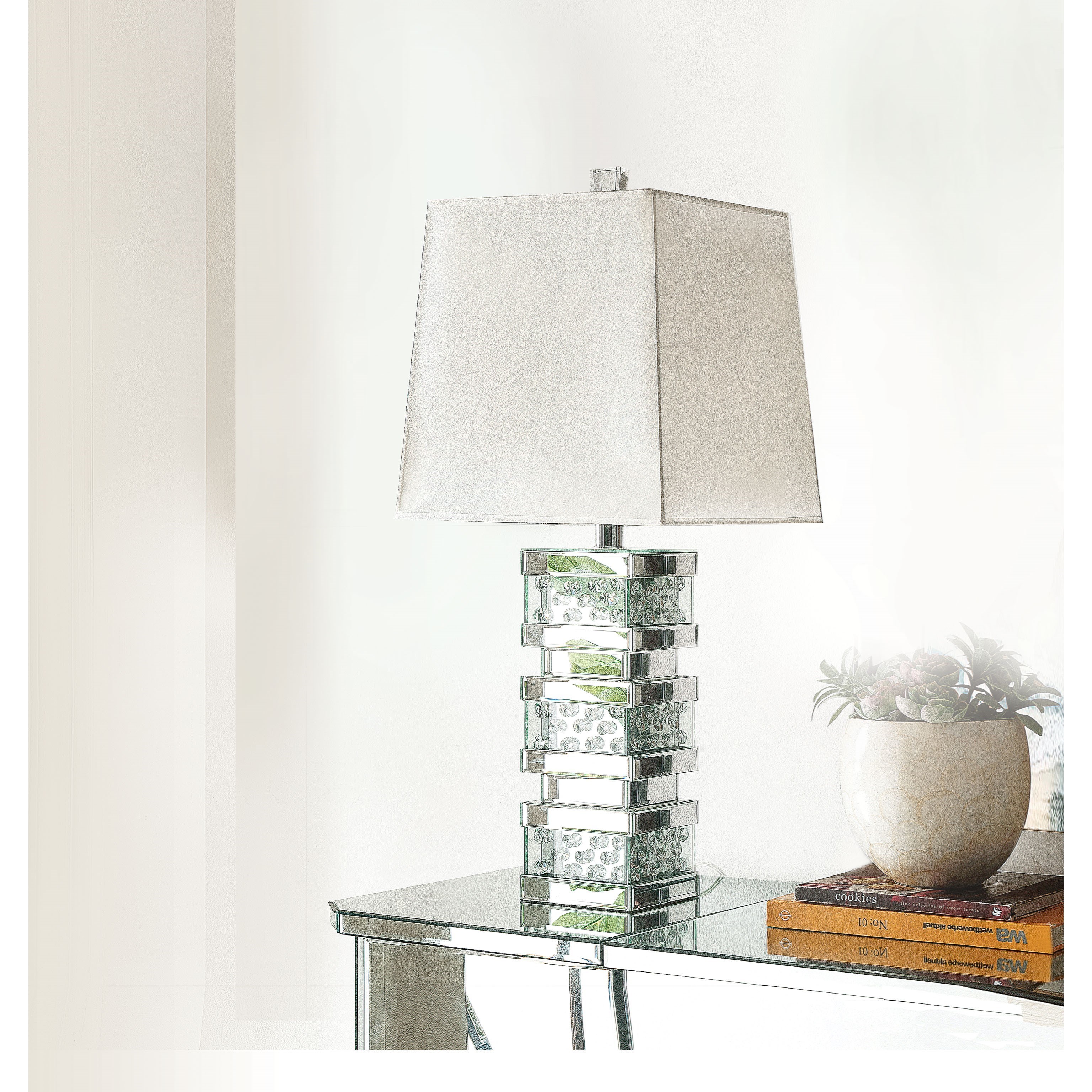 corner table with lamp