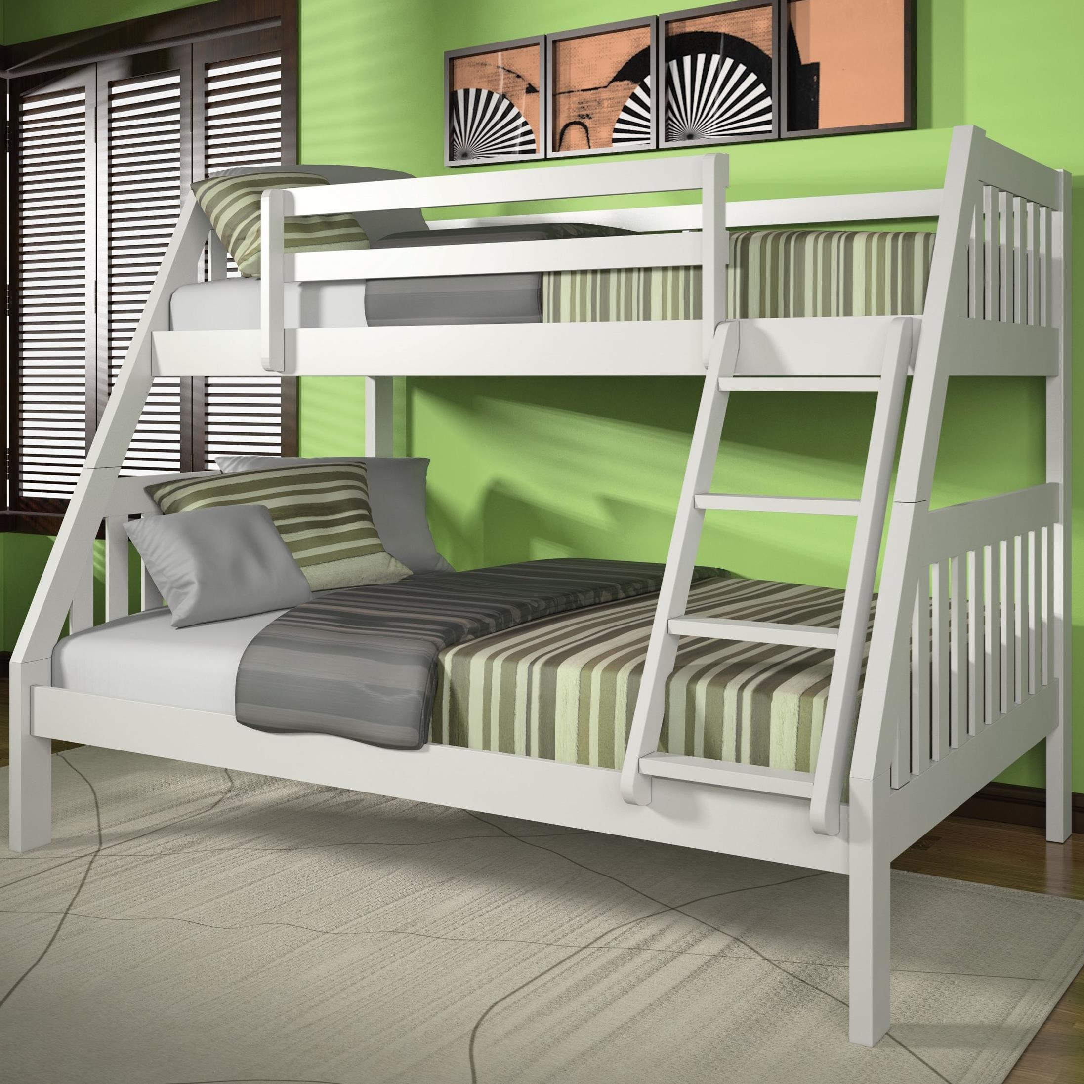 green bunk bed