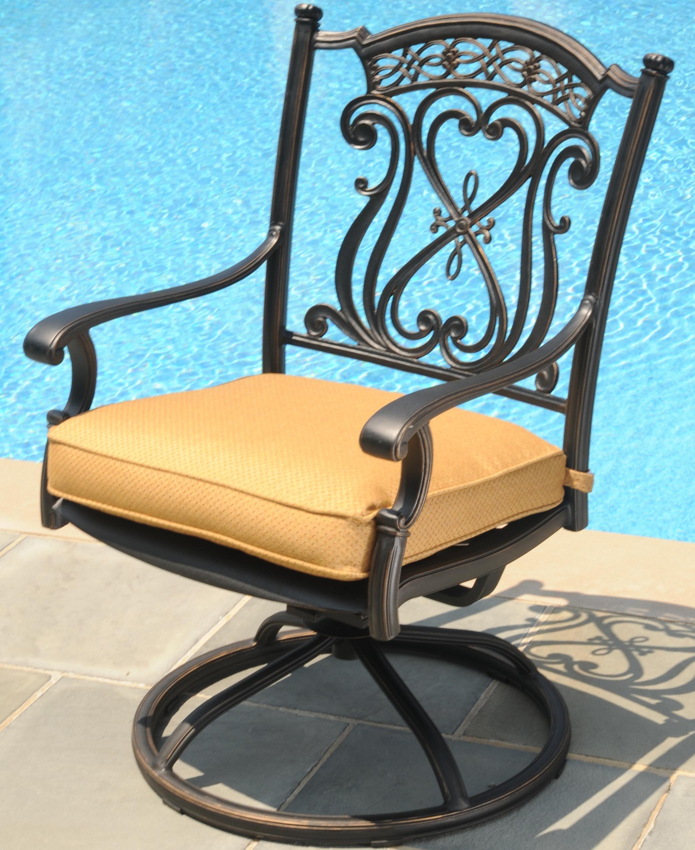 Agio Amalfi Outdoor Alumicast Swivel Rocker Chair with Sunbrella Fabric