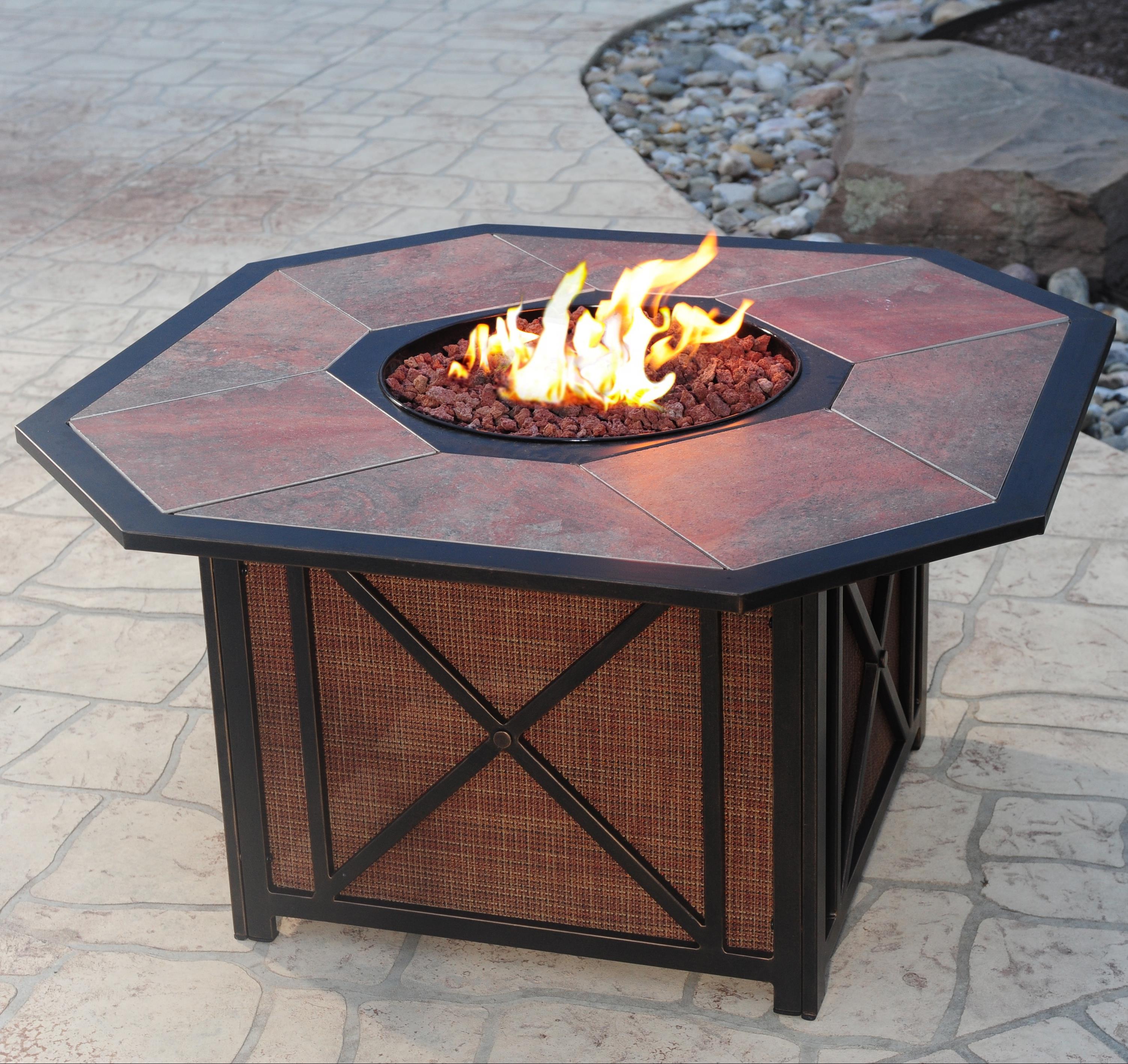 Agio Haywood Aluminum Gas Fire Pit With Inlaid Porcelain Tile Top