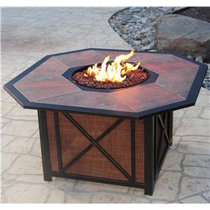 Agio Haywood Aluminum Gas Fire Pit with Inlaid Porcelain