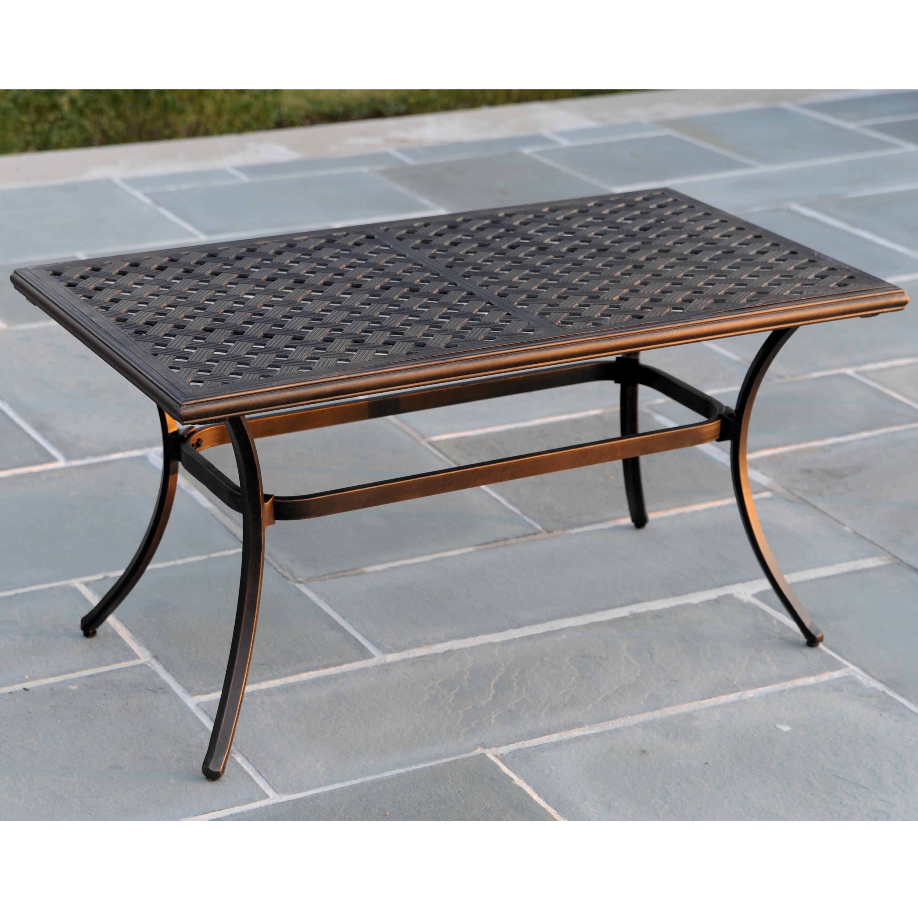 Agio Heritage Alumicast Outdoor Tail Table With Basket Weave Agio Heritage Alumicast Outdoor Tail Table With Basket Weave Cast Top