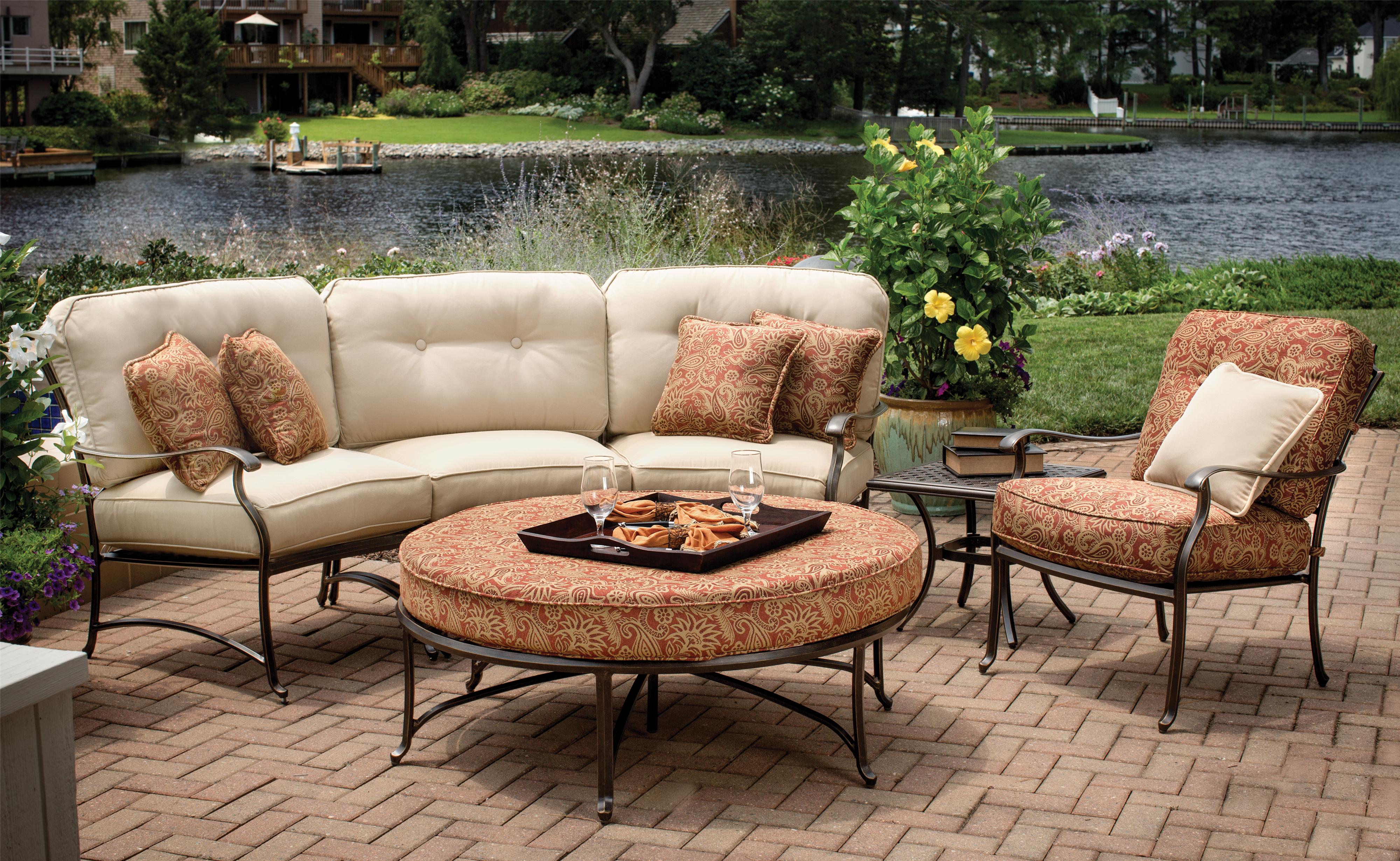Apricity Outdoor Heritage Semi Round Sectional Chat Set Fmg Local Home Furnishing Outdoor Conversation Chat Set