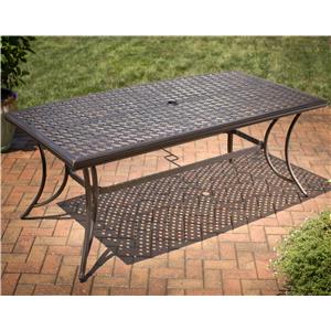 Apricity Outdoor Heritage 84 X 38 Rectangular Alumicast Outdoor Dining Table With Basket Weave Tabletop Bigfurniturewebsite Outdoor Dining Table