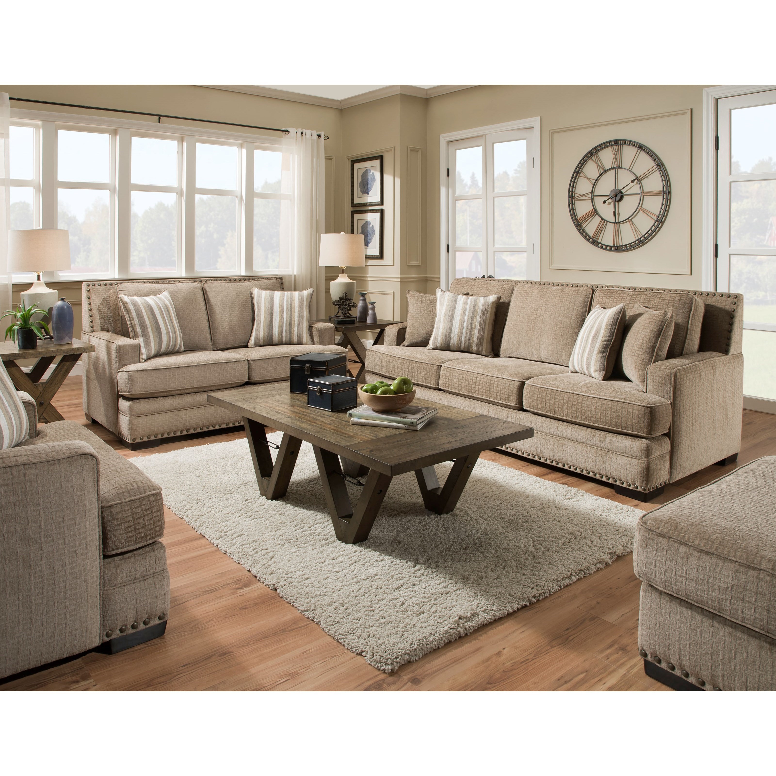Albany 488 Sofa with Nail Head Trim Miskelly Furniture Sofas