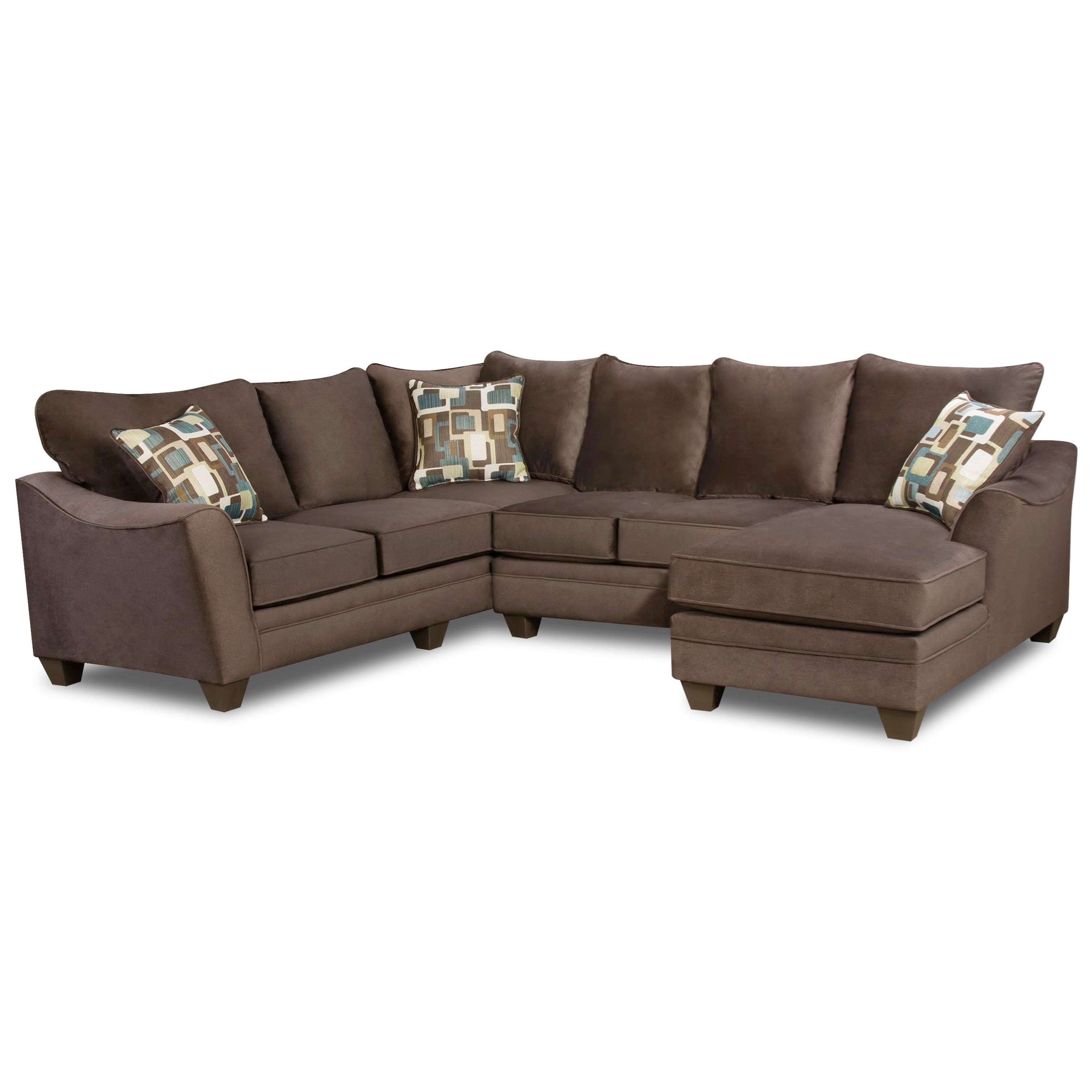 3810 Sectional Sofa With 5 Seats By American Furniture At Fair North Carolina