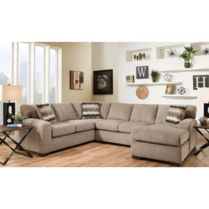 American Furniture 5250 Sectional Sofa - Seats 5
