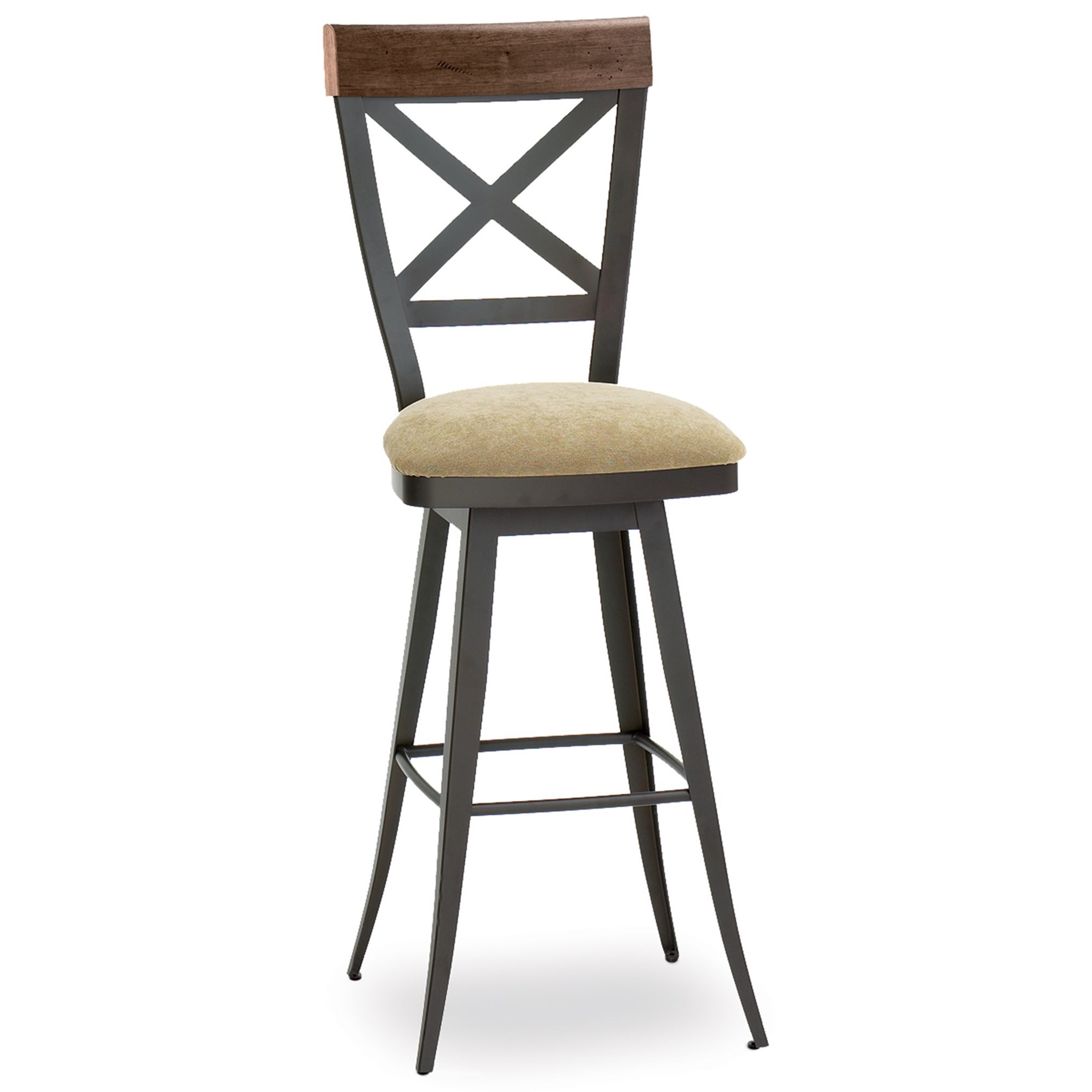 Amisco Industrial 26 Kyle Swivel Stool With Upholstered Seat Rooms And Rest Bar Stools