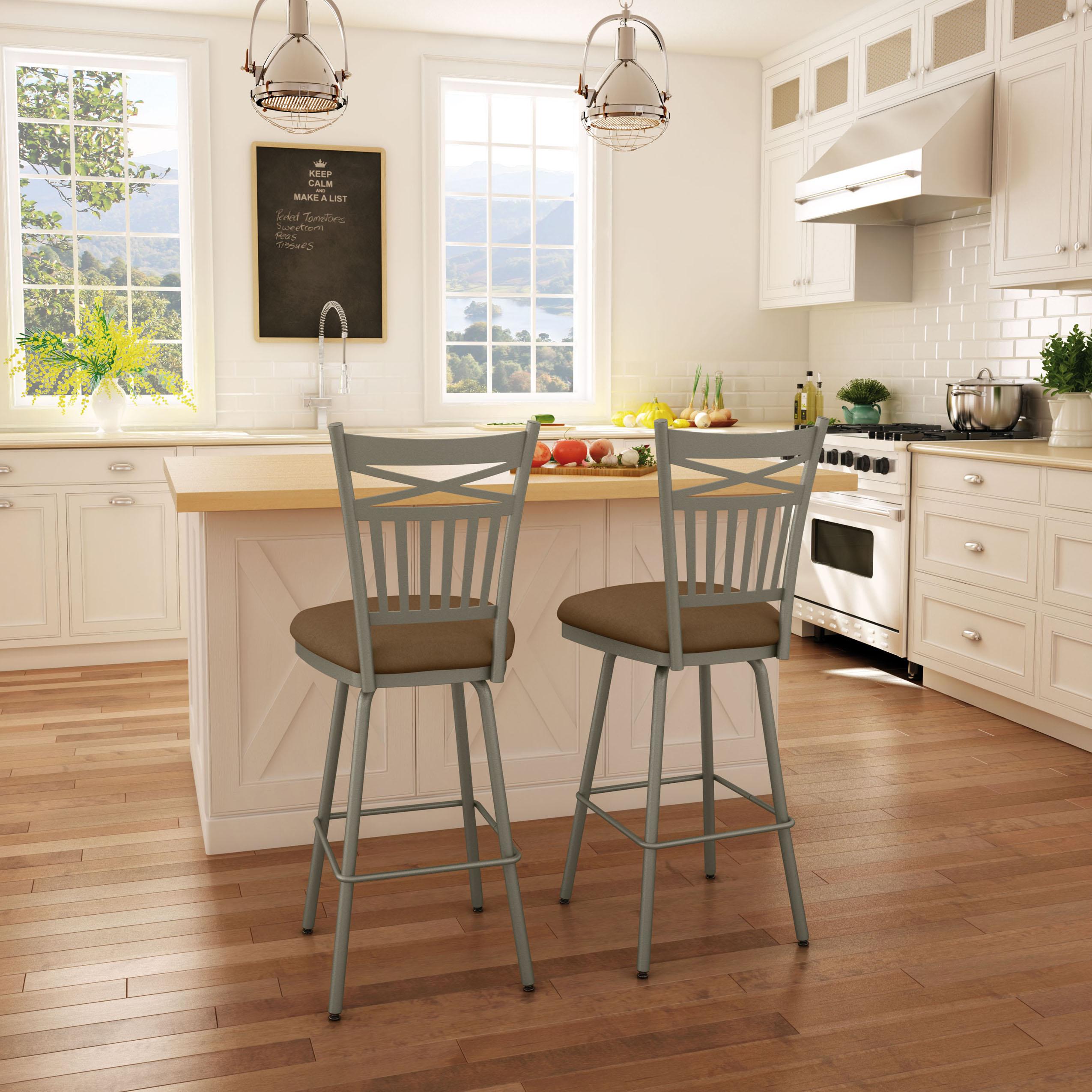 Amisco Stools Cottage Garden Bar Stool with Spindle Back with X Design