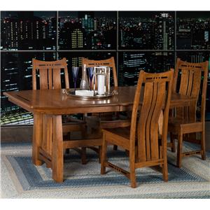 Amish Impressions By Fusion Designs Hayworth 5 Piece Dining Set With Slat Back Chairs Wilson S Furniture Dining 5 Piece Sets